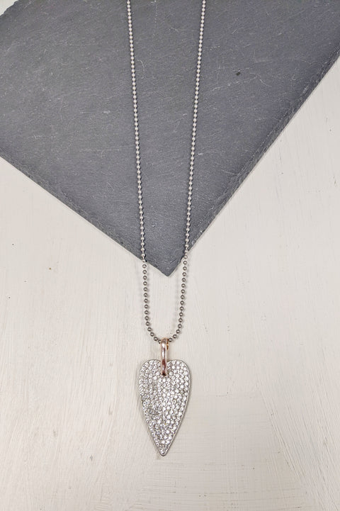 Lindsey Diamante Heart Necklace