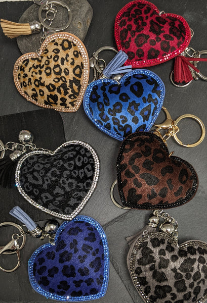 Jinty Heart Leopard Keyring/Handbag Charm