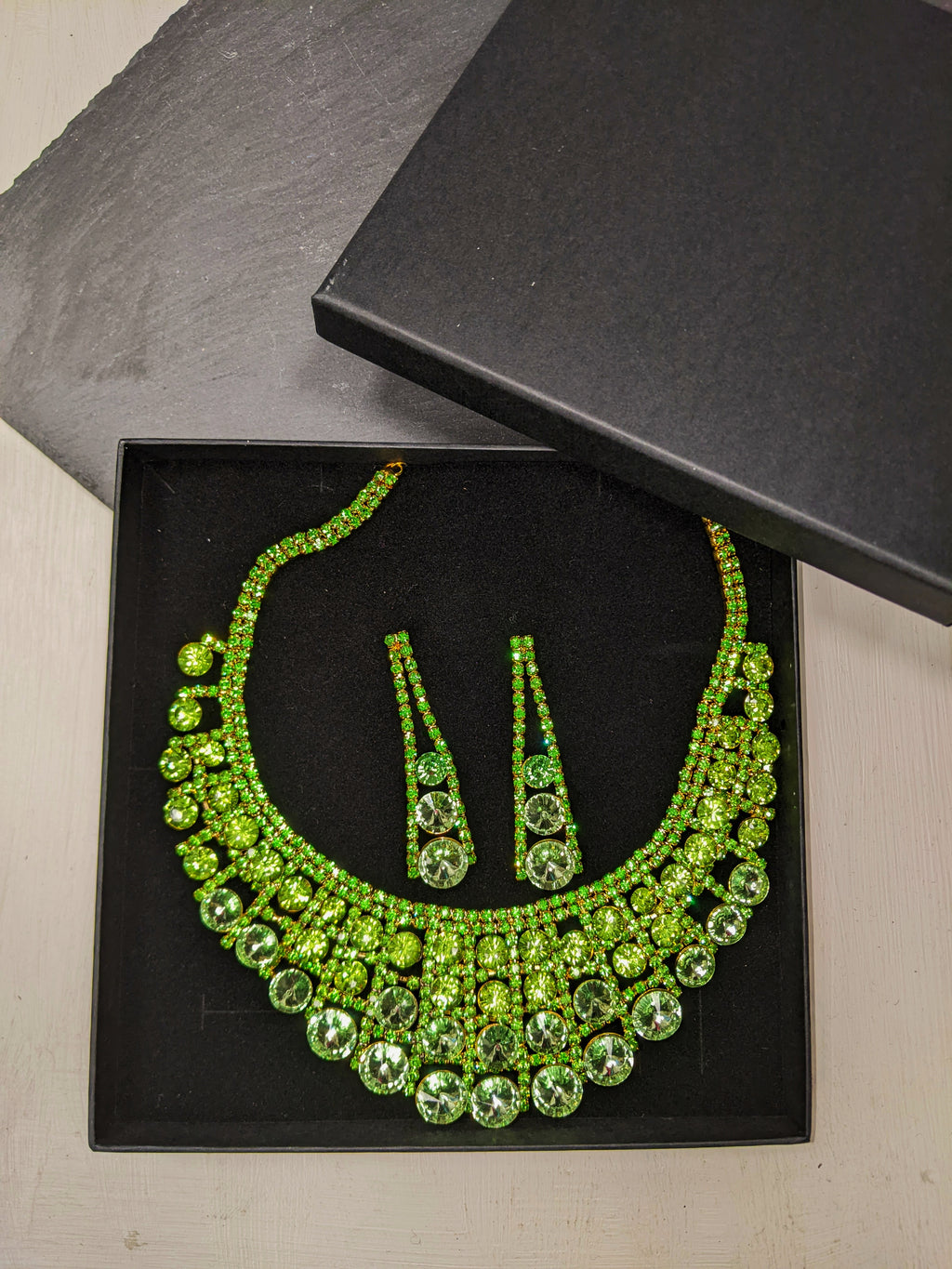 Yarkona Gemstone Necklace & Earrings Set