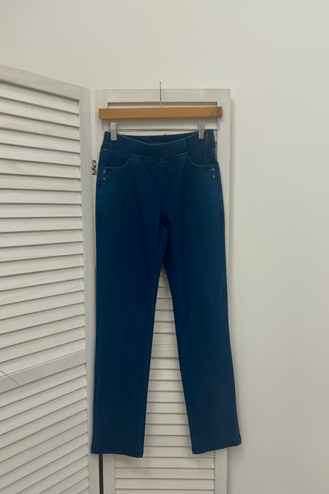 Caryn Pull-On Denim Trousers