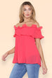 Nika Pleated Bardot Frill Top