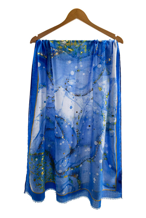 Skylar Watercolour Foil Detail Scarf