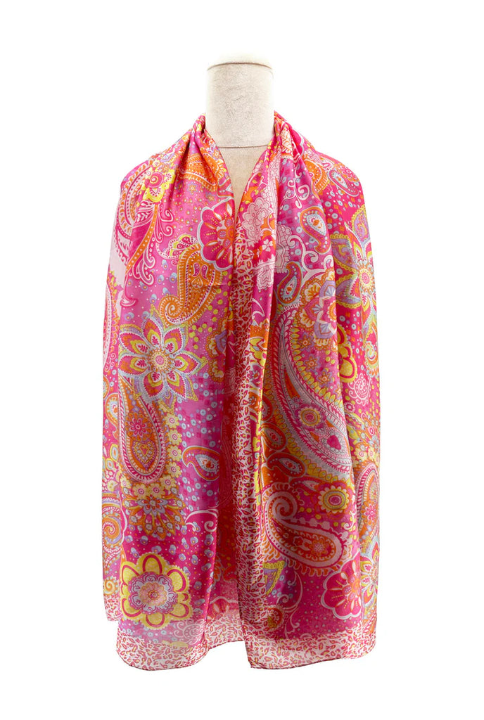Becky Silk Mix Paisley Print Scarf