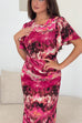 Lucia Abstract Print Midi Dress