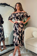 Jordana Bardot Style Midi Dress