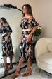Jordana Bardot Style Midi Dress