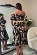 Jordana Bardot Style Midi Dress