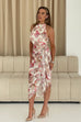Priya Tie Waist Halter Neck Midi Dress