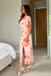 Priscilla Marble Print Wrap Midi Dress