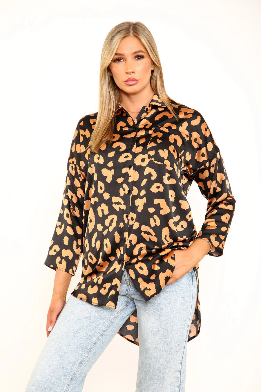 animal print button up shirt