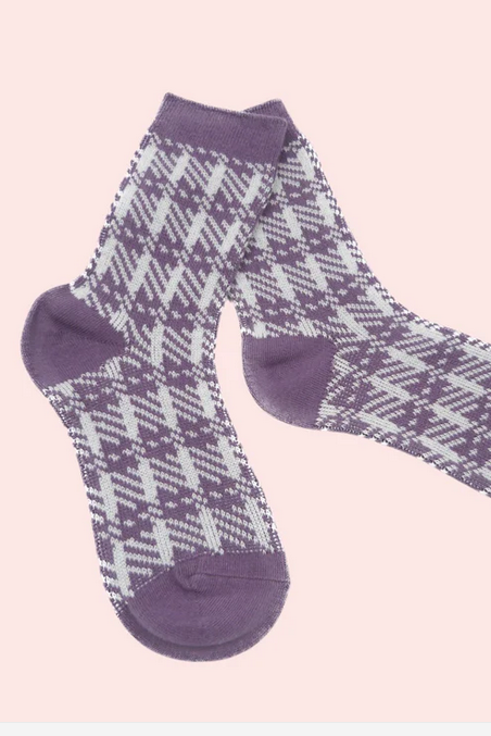 Kya Houndstooth Print Socks
