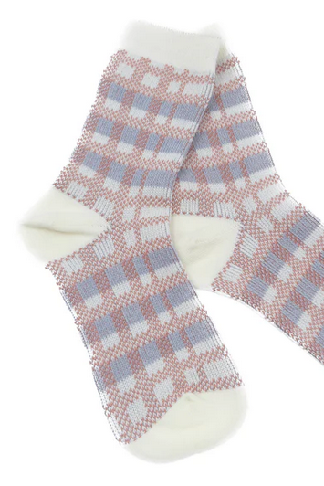 Ellen Check Print Socks