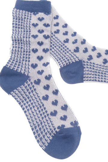 Mindy Heart Print Socks