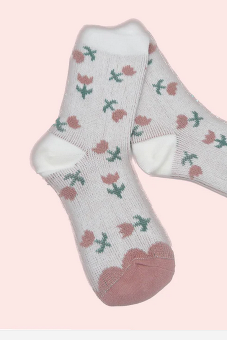 Ellen Tulip Print Socks