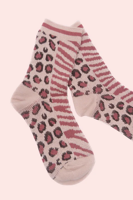 Colleen Leopard Print Socks