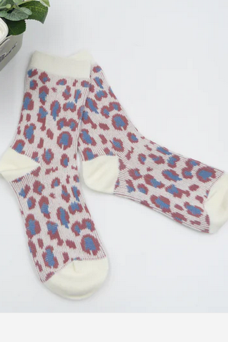 Libby Leopard Print Socks