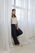 River Wide Leg Pinstripe Trousers