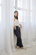 River Wide Leg Pinstripe Trousers
