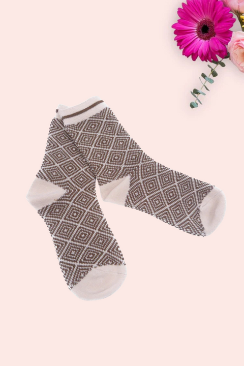 Maeve Diamond Print Socks