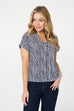Lorraine Striped Button Front Top