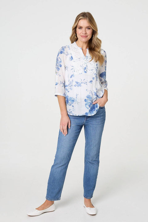 Gaynor Floral Shirt Style Top