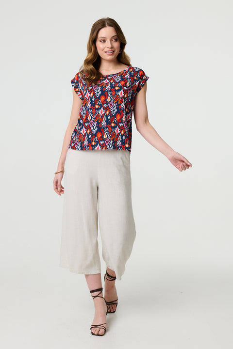 Marie Ikat Print Top