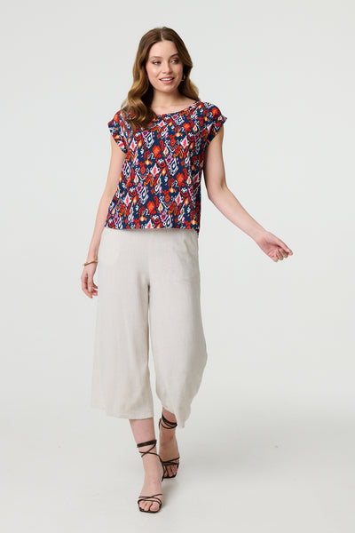 Marie Ikat Print Top