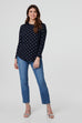 Dana Metallic Textured Spot Top