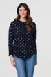 Dana Metallic Textured Spot Top