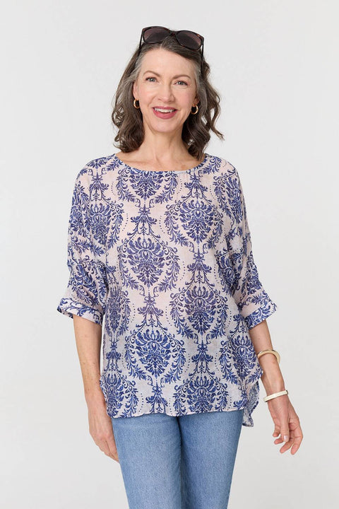 Hazel Ikat Print Top