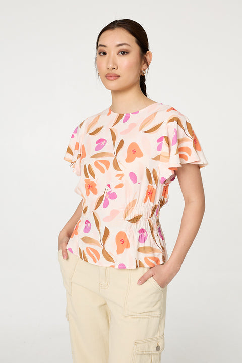 Macie Abstract Floral Top