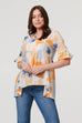Isla Pansy Print Notch Neck Top