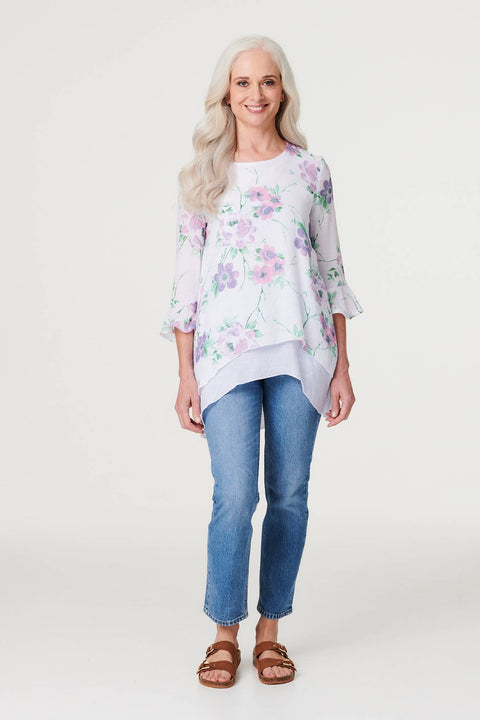 Sadie Double Layer Blossom Top