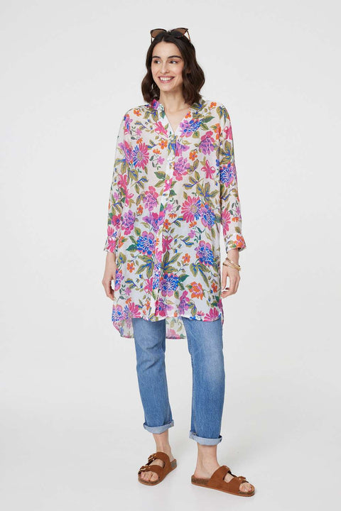 Jennifer Floral Garden Longline Shirt