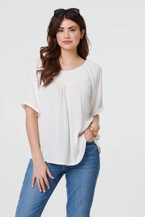 Angie Textured Bardot Top