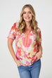 Kirsteen Retro Flower Shirt Style Top