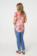 Kirsteen Retro Flower Shirt Style Top