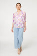 Jilly Floral Print Notch Neck Shirt