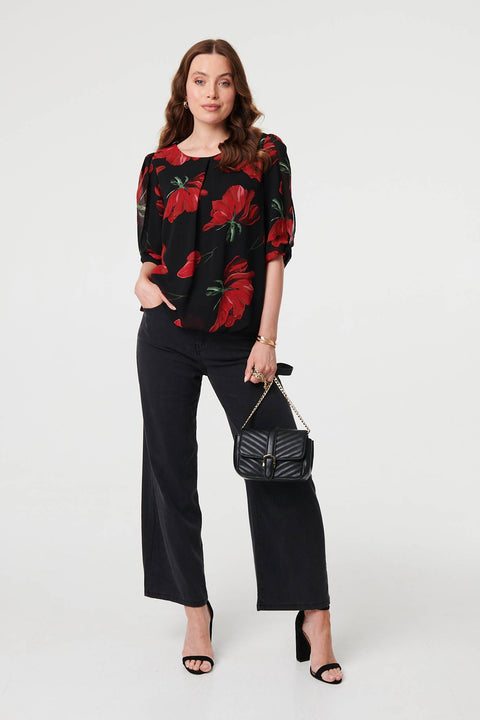 Kerry Poppy Print Top