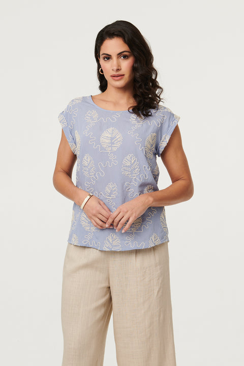 Marie Leaf Print Top