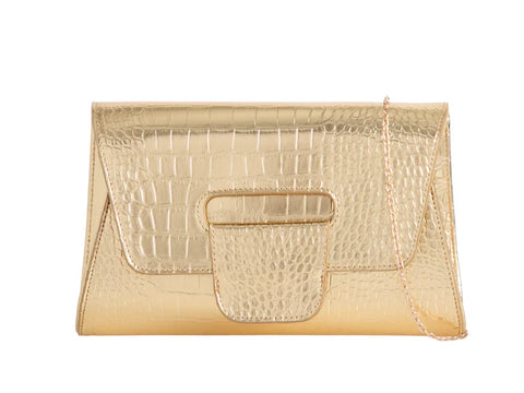 Cilla Croc Effect Clutch Bag