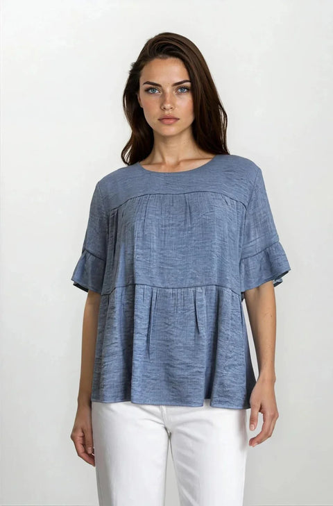 Jenna Tiered Frill Sleeve Top