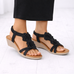 Elliana Flower Detail Wedge Sandals