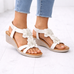 Elliana Flower Detail Wedge Sandals