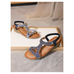 Monica Diamanté Detail Wedge Sandals
