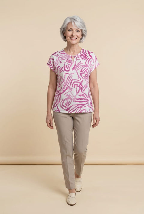 Maya Abstract Print Top