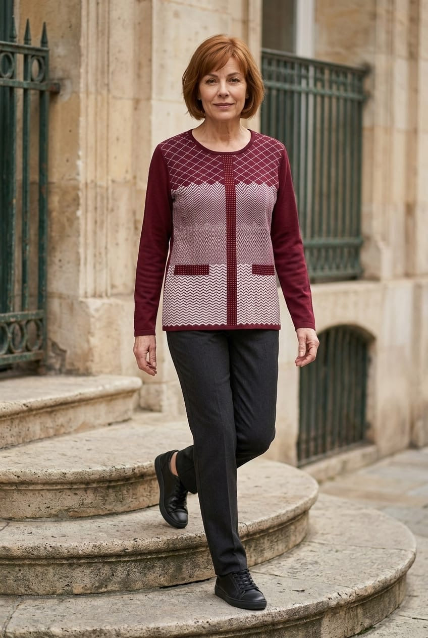 Gaynor Chevron Print Knit