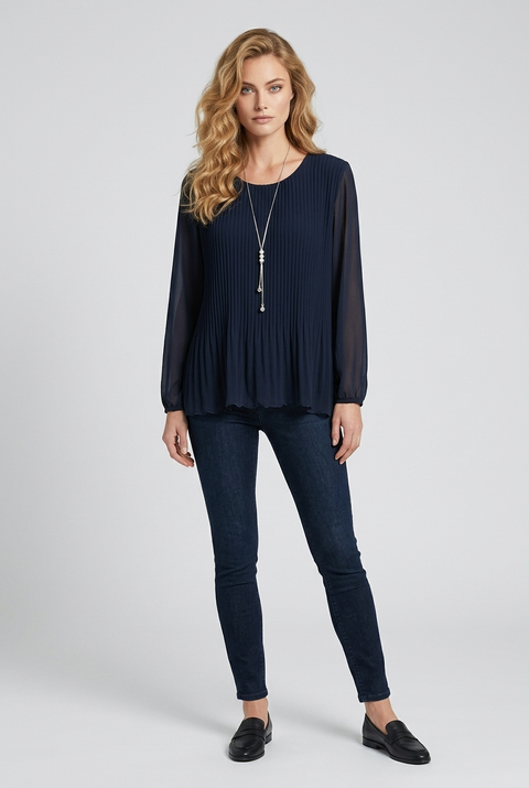 Lana Pleat Detail Necklace Top