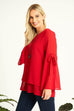 Amanda Bell Sleeve Sheer Tunic Top