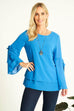 Amanda Bell Sleeve Sheer Tunic Top